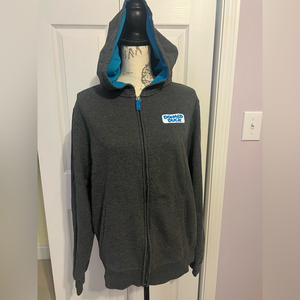 Disney Angry Donald Duck Zip Up Hoodie Adult Size Medium